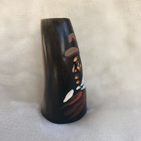 Hand Painted Steer Bull Cow Horn Cup - Mexican Indian - Picture 5 of 12